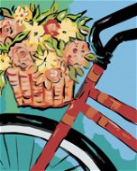 Maľovanie podľa čísel – Bicykel s košíkom kvetín - Maľovanie podľa čísel