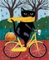 Malování podle čísel - Černá kočka a žluté kolo - Malování podle čísel