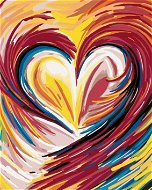 Maľovanie podľa čísel – Dúhové maľované srdce - Maľovanie podľa čísel