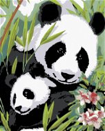 Maľovanie podľa čísel – Panda s mláďaťom - Maľovanie podľa čísel