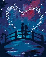 Painting by Numbers - Couple on the Footbridge under the Night Sky - Painting by Numbers
