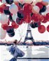 Malen nach Zahlen - Frau mit vielen Luftballons vor dem Eiffelturm - Malen nach Zahlen