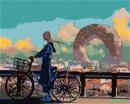 Maľovanie podľa čísel – Dievča na bicykli - Maľovanie podľa čísel