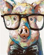 Malen nach Zahlen - Schwein mit Brille - Malen nach Zahlen