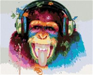 Malen nach Zahlen - Affe mit Kopfhörern - Malen nach Zahlen