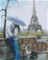 Malen nach Zahlen - Liebespaar mit Hund vor dem Eiffelturm - Malen nach Zahlen