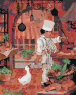Painting by Numbers - Chef Feeding the Goose - Painting by Numbers