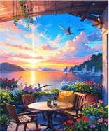 Norimpex Dům s terasou 40 × 50 cm - Painting by Numbers