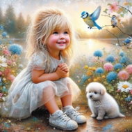 Norimpex Šťastná dívka 40 × 50 cm - Painting by Numbers