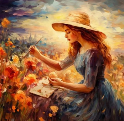 Norimpex Žena v klobouku 40 × 50 cm - Painting by Numbers - Main image