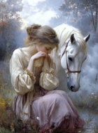 Norimpex Girl with Horse 40 × 50cm - Painting by Numbers