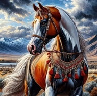 Norimpex Kůň v indiánském postroji 40 × 50 cm - Painting by Numbers