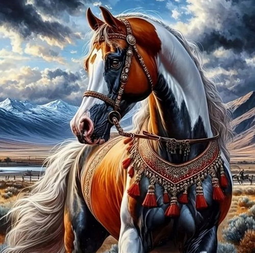 Norimpex Kůň v indiánském postroji 40 × 50 cm - Painting by Numbers - Main image