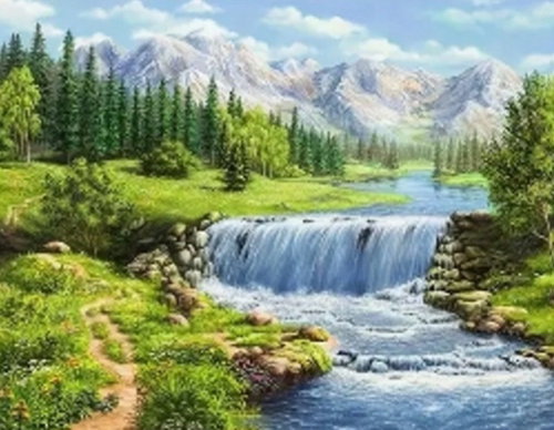 Norimpex Rafting in the Mountains 40 × 50cm - Painting by Numbers - Main image