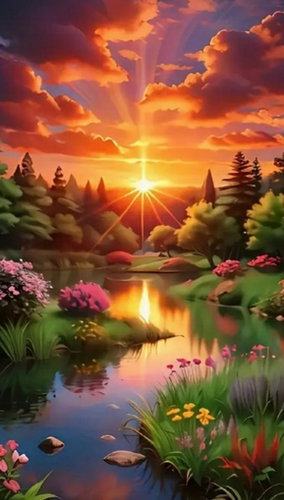 Norimpex Fairytale Sunset 40 × 50cm - Painting by Numbers - Main image