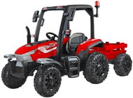 Mamido Children's electric tractor with trailer 24V Blast 2×200 W, red - Children's Electric Tractor