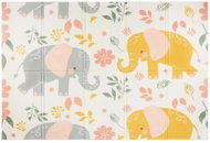 Mamabrum double-sided folding foam play mat 180×120cm, Exotic elephants/grey - Play Mat
