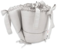 Baby Nellys Mantinel s volánkem 120 × 60 cm, 180 cm royal - šedý - Crib Bumper