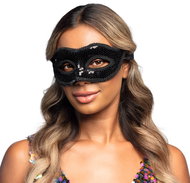 Boland Venetian sequin scarf black - Carnival Mask