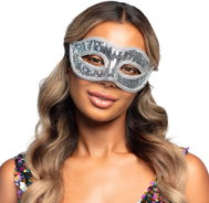 Boland Venetian sequin scarf silver - Carnival Mask