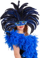 Carnival Toys Brazilian blue feather headband with mask - Carnival Mask