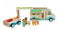 Adam Toys Wooden caravan with trailer and accessories - Toy Car for Toddlers
