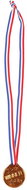 Merco Winner Bronze children's medal with ribbon, 50 pcs - Costume Accessory
