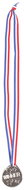 Merco Winner Silver children's medal with ribbon, 50 pcs - Costume Accessory