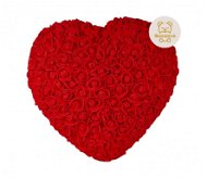 Medvídárek srdce z růží světle červené 26 cm - Medvídek z růží