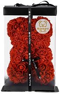 Medvídárek Classic medvídek z růží 25 cm světle červený dárkové balení - Rose Bear