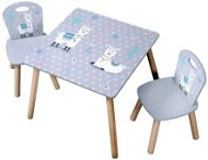 Kesper szett -  gyerek asztal 2 székkel, alpaka motívummal - Játék bútor