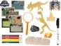 JURSKÝ SVĚT - kufřík průzkumníka s lupou, psacími potřebami a se sadou dinosauřích fosilií v krabičc - Kreativní sada