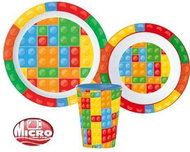 3-piece plastic Lego set - Dish Set