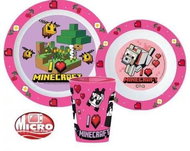 3-piece plastic Minecraft set - Dish Set