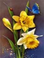 Gaira Kvety s motýľom D9669 - Diamantové maľovanie