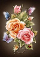 Gaira Ruže s motýľmi D5752 - Diamantové maľovanie