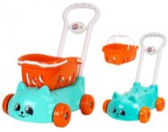Mikrotrading nákupní vozík tyrkysový s motivem kočky - Vozík