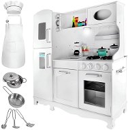 Play Kitchen Kruzzel 22112 Dětská dřevěná kuchyňka s příslušenstvím XXL, bílá - Dětská kuchyňka