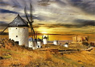 EDUCA Puzzle Západ slunce ve Španělsku: Větrné mlýny, Consuegra 1500 dílků - Puzzle