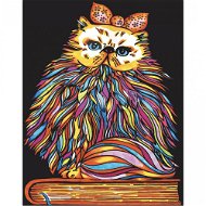 Omalovánky Colorvelvet Sametový obrázek Kočka mašle  - Omalovánky