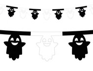 Garland ghosts white and black 360 cm - Garland