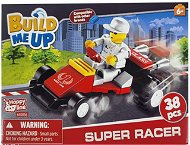Mikro trading BuildMeUp stavebnice super racer - Autíčko červené s panáčkem 38 ks - Building Set