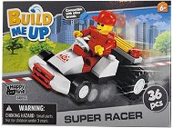 Mikro trading BuildMeUp stavebnice super racer - Autíčko bílé s panáčkem 36 ks - Bausatz