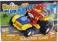 Mikro trading BuildMeUp stavebnice super racer - Autíčko žluté s panáčkem 34 ks - Building Set