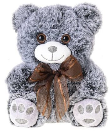 Micro trading Sitting plush bear with bow, 18 cm - Soft Toy - Main image