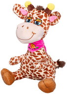 Mikro trading Žirafa plyšová 20 cm sedící s růžovým šátkem  - Soft Toy