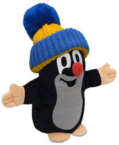 Kleiner Maulwurf sprechend mit blauer Mütze - Handpuppe - Hauptbild
