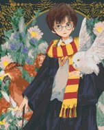 Zuty - Painting by Numbers - Harry Potter, Hedwig And The Phoenix Fawkes, 40X50 Cm, Canvas+Frame - Painting by Numbers