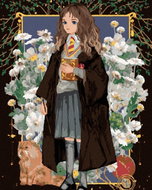 Zuty - Painting by Numbers - Hermione And The Crooked Leg Among Flowers (Harry Potter), 40X50 Cm, Ca - Painting by Numbers