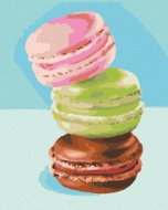 Zuty - Painting by Numbers - Three Macaroons (Myroslava Voloschuk), 80X100 Cm, Canvas+Frame - Painting by Numbers